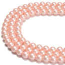 Light Peach Shell Pearl Matte Round Beads Size 6mm 8mm 10mm 15.5'' Strand