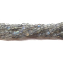 Light Gray Labradorite Faceted Square Dice Cube Beads 4mm 15.5" Strand