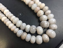 natural white agate graduated smooth rondelle beads