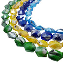 handmade lampwork artisan glass faceted nugget beads