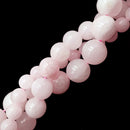 natural pink mangano calcite smooth round beads