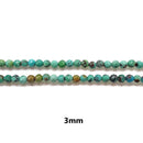 Natural Turquoise Faceted Round Beads 2mm 3mm 4mm 15.5" Strand