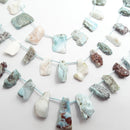 larimar graduated freeform slab slice nugget beads