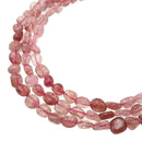 strawberry quartz pebble nugget beads