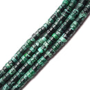 Dark Green Sea Sediment Jasper Heishi Rondelle Discs Beads Size 2x4mm 15.5'' per Strand