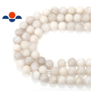 white agate smooth round beads