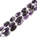 Teeth Chevron Amethyst Irregular Faceted Barrel Drum Chunk 12-30mm 15.5'' Strand