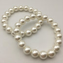 white coated shell pearl bracelet