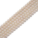 Grade AA White Fresh Water Pearl Off Round Beads Size 7-8mm 15.5'' Strand