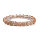 Peach Moonstone Smooth Round Beaded Bracelet Size 6mm 8mm 10mm 7.5'' Length