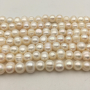 1.5mm Hole White Fresh water Pearl Potato Shape Beads 6mm 8mm 10mm 14" Strand