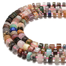03 Mixed Gemstone Rondelle Wheel Disc Beads Size 10-11mm 11-12mm 15.5'' Srtand