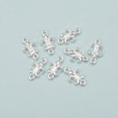 925 Sterling Silver Fleur De Lis Charm Pendant Size 8x14mm 3pcs per Bag