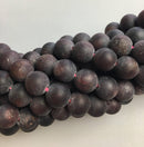 garnet matte round beads