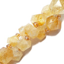 citrine graduated short fat faceted points beads