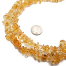 Natural Citrine Center Drill Pebble Nugget Beads Approx 7-16mm 15.5" Strand