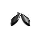black onyx pendant earrings leaf shape