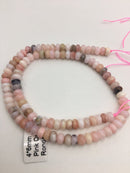 pink opal smooth rondelle beads