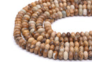 natural picture jasper smooth rondelle beads