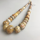 natural crazy agate graduated smooth rondelle beads