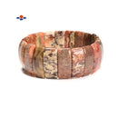 Leopard Skin Jasper Double Drill Beads Bracelet Size Approx 10x25mm Length 7.5"