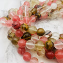 mixed cherry quartz fire quartz smooth round