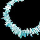 aqua blue ab electroplated quartz faceted rough Points beads 