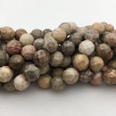 natural fossil coral faceted round beads