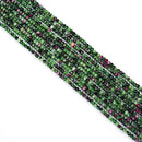 natural ruby zoisite faceted rondelle beads 