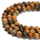 Natural Bumblebee Jasper Smooth Round Beads Size 6mm 8mm 10mm 12mm 15.5'' Strand