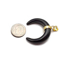 Black Obsidian Crescent Moon Pendant 33x33mm Sold Per Piece