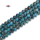 Natural Apatite Matte Soccer Faceted Round Beads Size 10mm 15.5'' Strand