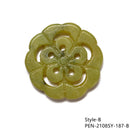 Natural Yellow & Dark Green Jade Hand Carved Pendant Five Styles Sold Per Piece