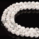 Natural Howlite Faceted Star Cut Beads Size 8mm 15.5'' Strand