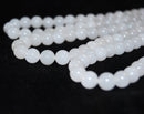 natural white jade smooth round beads