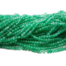 Green Agate Faceted Rondelle Beads 3x4mm 15.5" Strand