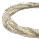Natural White Labradorite Cylinder Tube Beads Size 4x13mm 15.5'' Strand