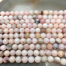 natural pink opal smooth round beads