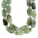 Natural Prehnite Prism Cut Double Point Bead Size 15x25mm 15.5'' Strand
