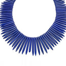 dark blue howlite turquoise graduated spike points beads