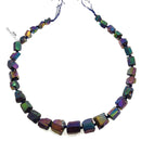 electroplated rainbow quartz rough cylinder tube beads