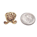 dog charm gold plated copper with micro pave clear zircon