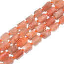 Natural Sunstone Matte Cylinder Tube Beads Size 8x11mm 15.5'' Strand