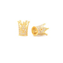 Clear Cubic Zirconia Micro Pave King Crown Charm Beads Size 8x12mm 5PCS/Bag
