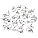 anti silver plated charm toggle clasp flower