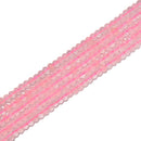 Rose Quartz Faceted Rondelle Beads Size 2x3mm 3x4mm 15.5'' Strand