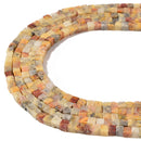 Natural Yellow Crazy Agate Smooth Cube Beads Size 4mm 15.5'' Strand