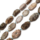 Fossil Agate Rough Nugget Chunk Cylinder Tube Beads Approx 20x40mm 15.5" Strand