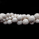 White Howlite Turquoise Faceted Round Beads 4mm 6mm 8mm 10mm 12mm 15.5" Strand