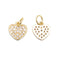 Gold Plated Sterling Silver Heart Shape Charm with CZ Size 9.5×10mm 3 PCS in Bag